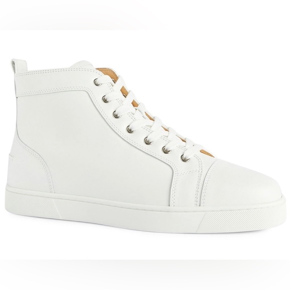 Christian Louboutin - White Leather High-Top Sneakers - Orig. $945.00 - Size 48 - Picture 10 of 12